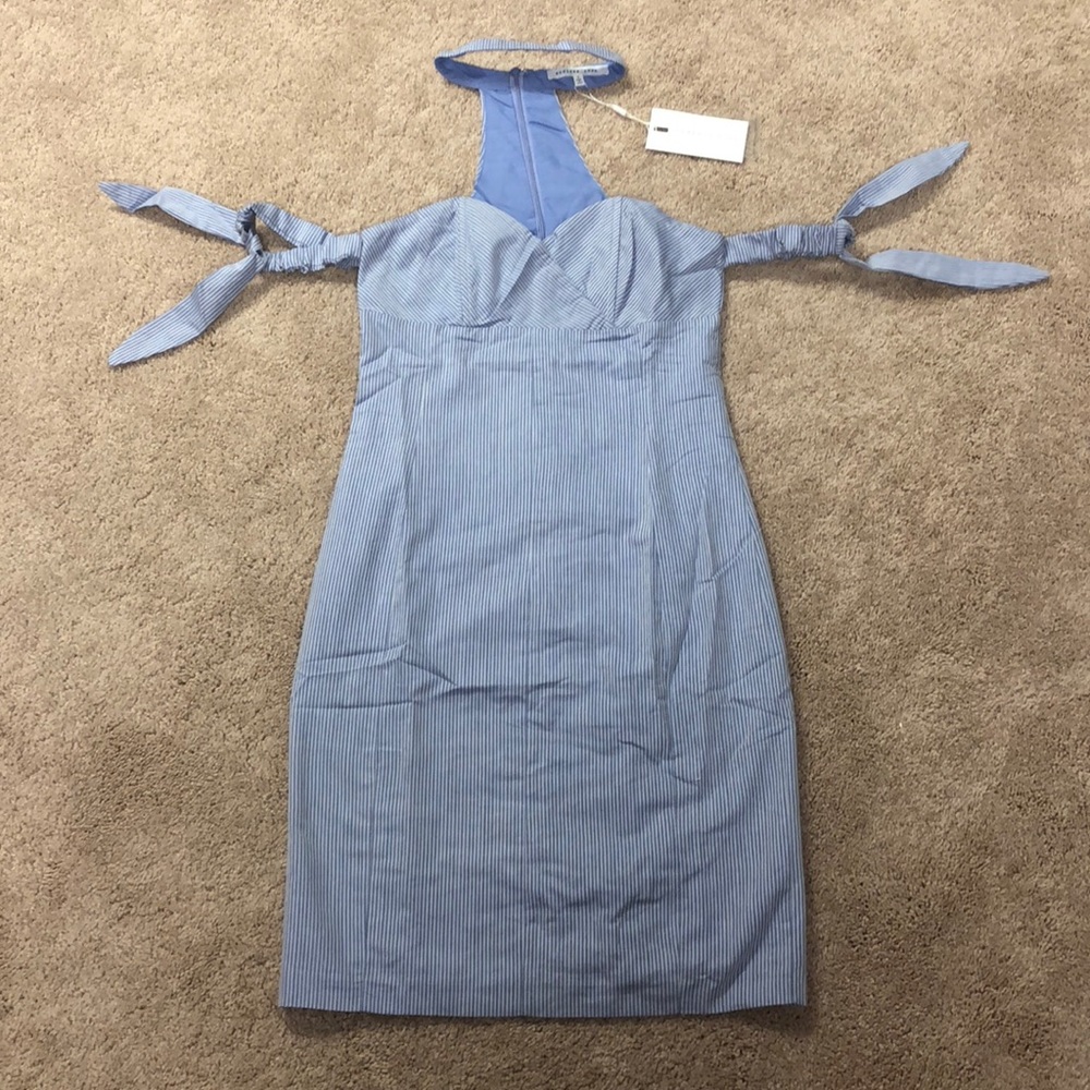 NWT ENDLESS ROSE POPLIN OFF SHOULDER TIE DRESS - Picture 2 of 5